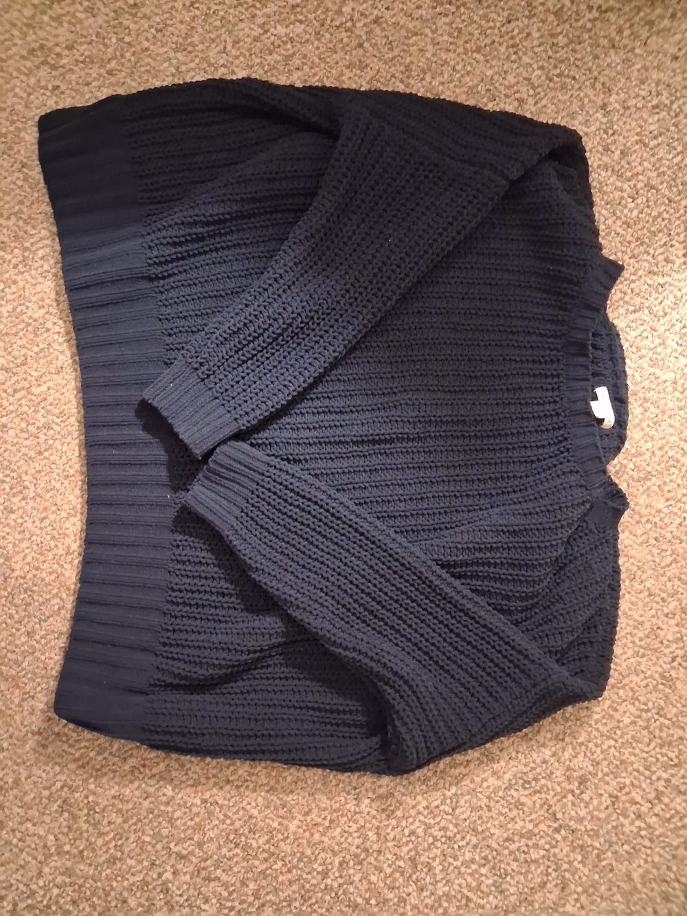 American Eagle Outfitters Navy Ribbed Crewneck Sweater